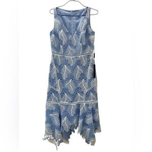 ElieTahari NWT Sleeveless Mariya Lite Blue Cornflower Lace Midi Dress Cottage 4